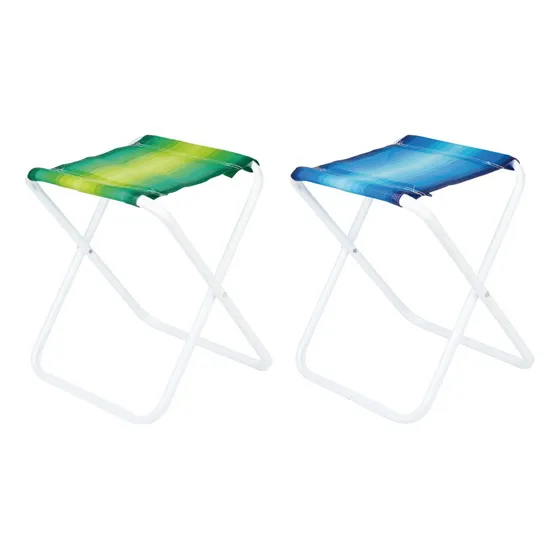 Banqueta De Acero Plegable Mor Azul O Verde