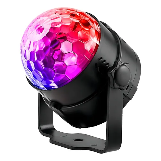 Media Bola Rgb Con Efectos Base Ajustable Y Amurable 220v