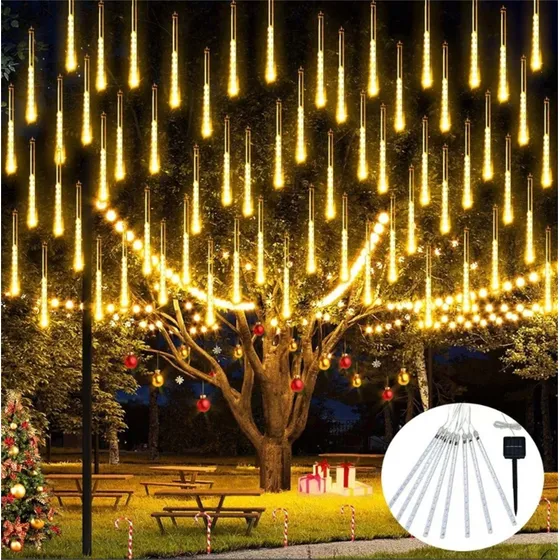 Luces De Lluvia De Meteoritos Luces Navideñas Al Aire Libre