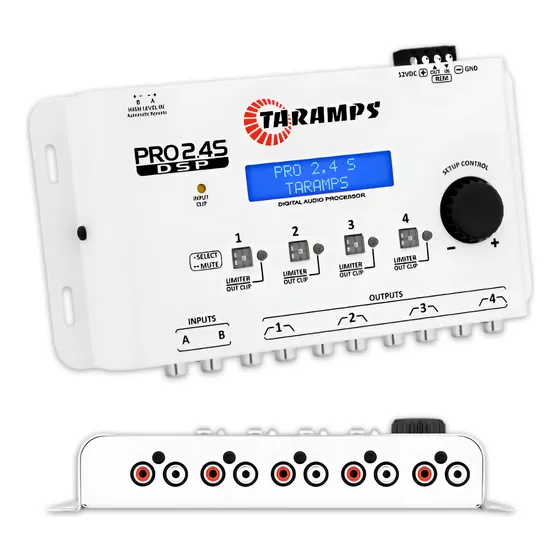 Crossover Taramps Processador PRO 2.4s PRO 2.4 S DSP White ativo