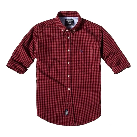 Camisa Abercrombie Hombre A Cuadros Formal Con Logo Nueva