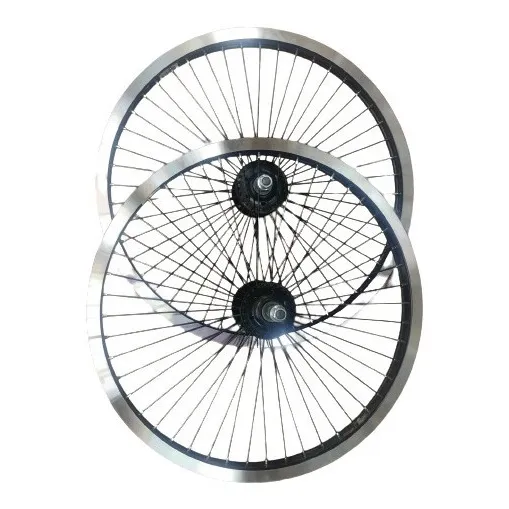 Juego Ruedas R20 Bmx Llantas Kit Aros 48 Rayos Armadas Alum