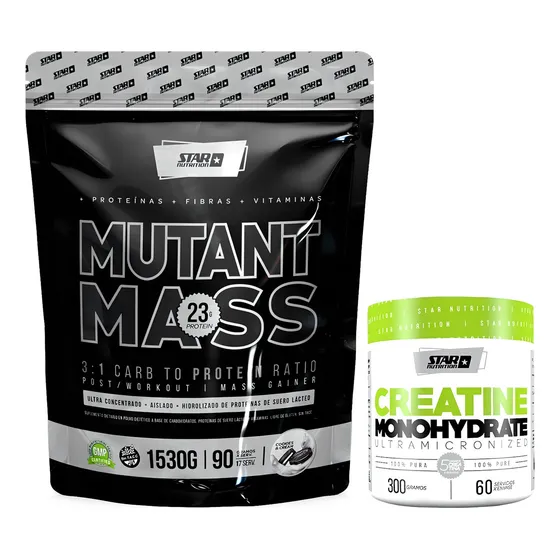 Mutant Mass 1,5 Kg + Creatina X 300gr Star Nutrition Sabor Cookies