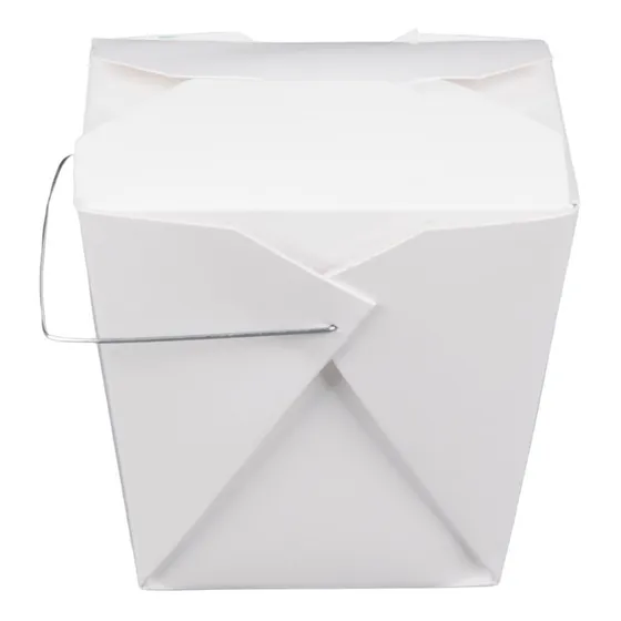 Caja De Cartón China Con Asa, Antigrasa 32oz (50 Und)