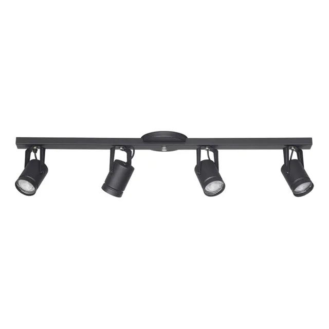 Spot Aplique Barral Slim Para 4 Luces Dicro Gu10 Direccionables Color Negro Ferrolux S-4900N/T 220V