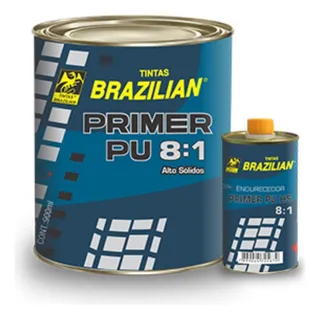 Primer Pu Automotivo Cinza Brazilian 8:1 + Catalisador 900ml Primer Pu Automotivo Cinza Brazilian 8:1 + Catalisador 900ml