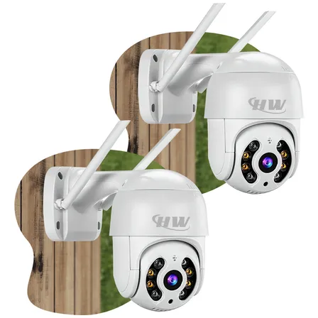 Kit 2câmera Ip Icsee Prova D'água Infravermelho Externa Wifi - Hw