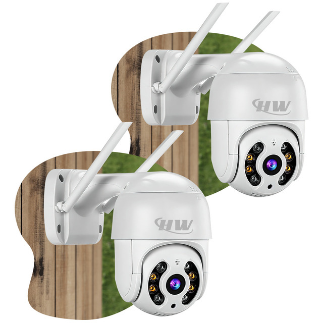 Kit 2câmera Ip Icsee Prova D'água Infravermelho Externa Wifi - Hw