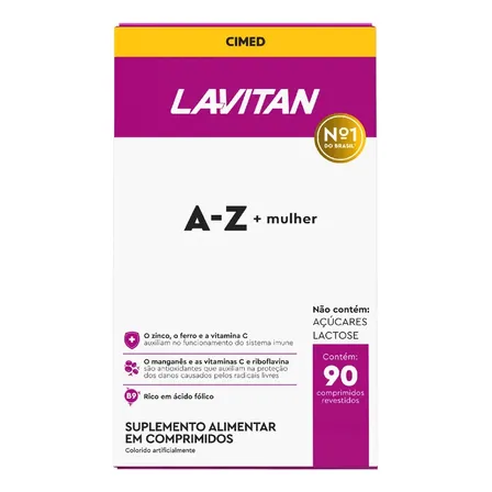 Lavitan Multivitamínico A-Z Mulher 90 Comprimidos