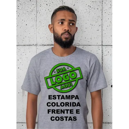 Camiseta Personalizada Com Sua Estampa Logo Frente E Costas