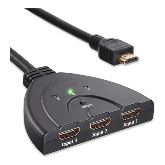 Cable Switch Selector Hdmi  3 Puertos De Entrada 1 Salida