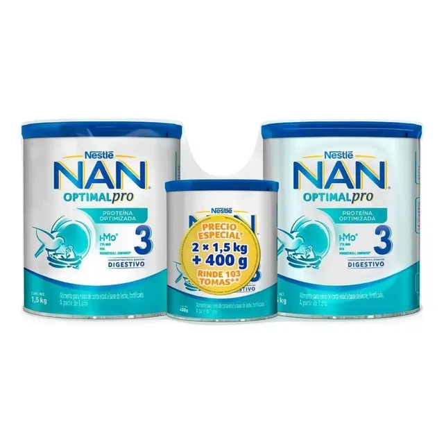Nan 3 Optimalpro Formula 2 Pzas De 1.5kg + 1 De 400g