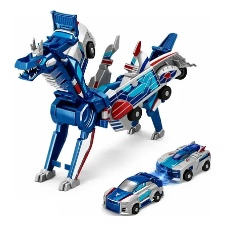 Brinquedo Infantil Carrinho 2 Em 1 Transforma Em Dragão Azul Batman Azul