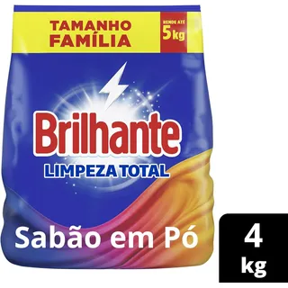 SabĂŁo Em PĂł Brilhante Limpeza Total 4kg SabĂŁo Em PĂł Brilhante Limpeza Total 4kg
