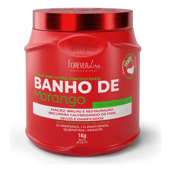 Máscara Banho De Verniz Morango Forever Liss 1kg