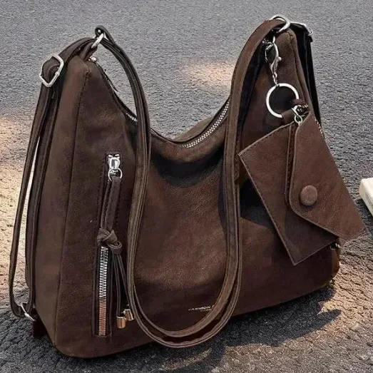 Cartera Mochila Cuero Ecologico Bolsillo Cierre Mujer Mazzy Espresso
