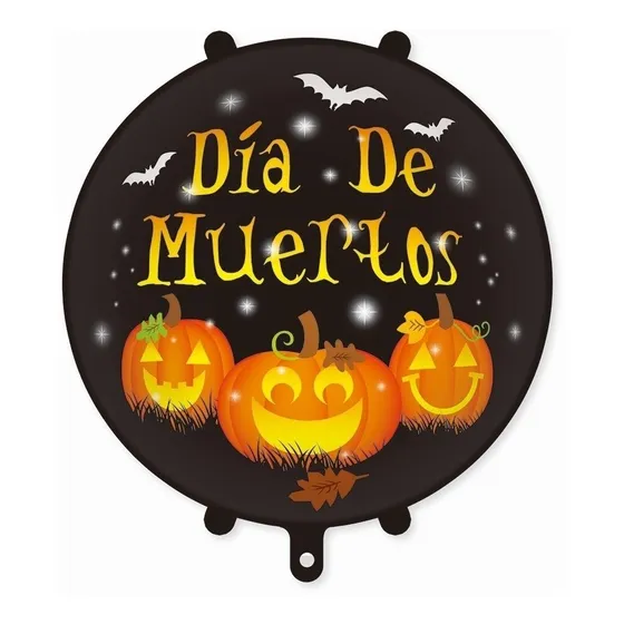 Pack X 10 Globos Metalizados Halloween Dia De Muertos 18 Pg