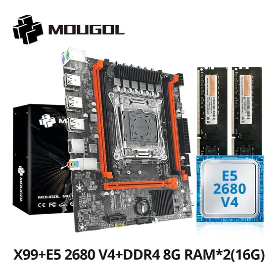 Combo Xeon E5-2680 V4 + 16gb Ram + Mougol X99 D4
