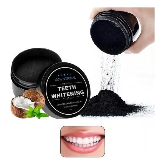 Blanqueador Dental Miracle Teeth Carbon Coco Natural No Daña
