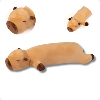 Pelúcia Capivara Minhocão Corpo Almofada Nasa Conforto Marrom