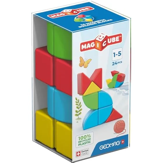 Juego De Bloques Magnéticos Geomag Magicube De 24 Piezas Par