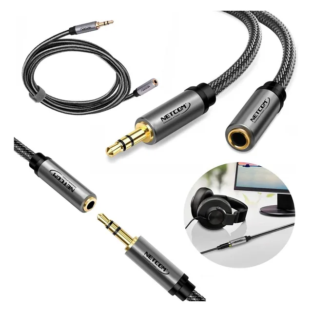 Cable Extensión De Audio Plug A Jack 3.5mm Trs Netcom 3 Mt
