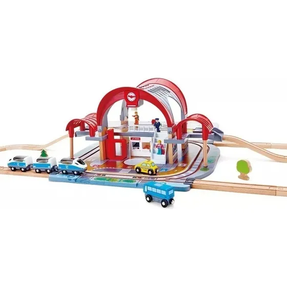 Estación De Tren Didáctica Ciudad Hape Juguete Trenes Pista