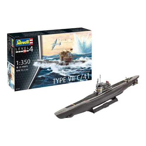 Submarino alemán Revell 05154 tipo Vii C/41 1:350