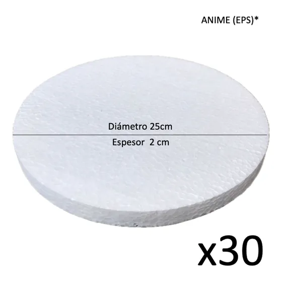 Disco De Anime 2cm Tortas Reposteria D 25cm X 30 Unidades