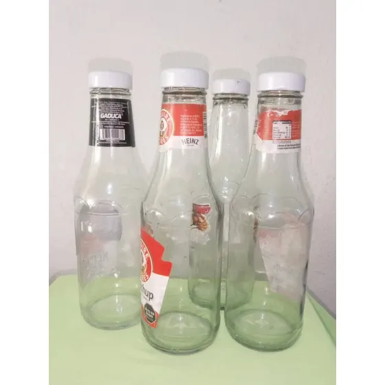 Ocho Envases De Salsa De Tomate De Vidrio Vacíos Cap. 397gs