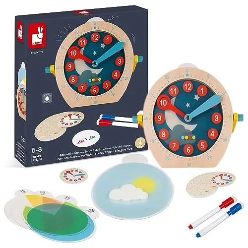 Janod Aprende A Contar Tiempo - Reloj De Enseñanza De Qmmc7