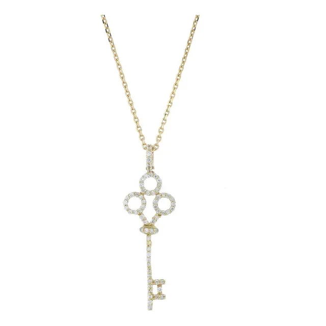 Cadena Oro Amarillo Llave Diamantes Garantizada Cd529