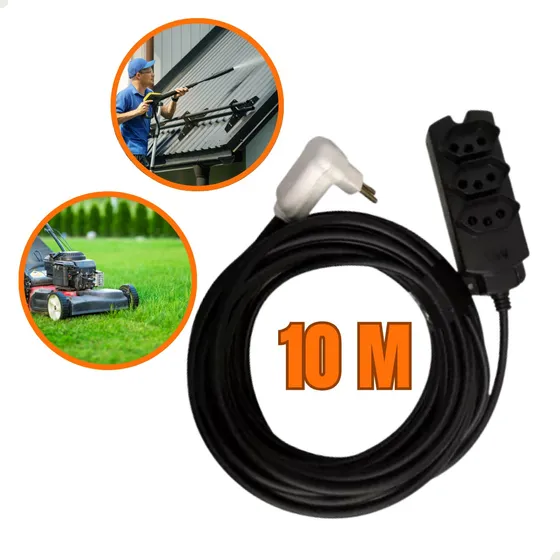 Extensão 10m 20a Com 3 Tomadas Reforçada Grande Promoção