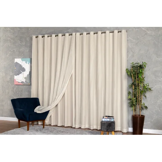 Cortina Blackout Com Linho Flame 6,00m Altura Sob Medida