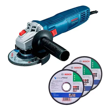 Esmerilhadeira Angular 4.1/2 Pol 700w Gws Com Discos Bosch Azul 127v 60hz