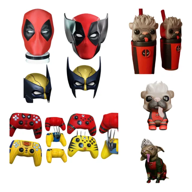 Deadpool &wolverine Pack Stl Maskx3.carcaza Ps5,xbox Dogpool