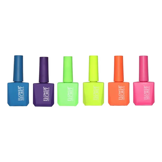 Set X6 Pinturas De Uñas Permanentes Colores Flúor 15ml Color