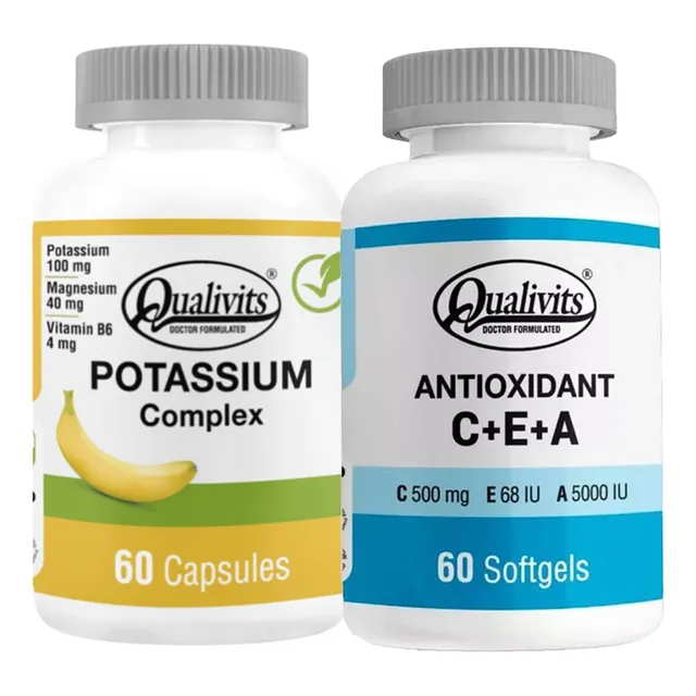 Potasio Complex + Antioxidante Vitamina C, E, A - Qualivits Sabor Sin Sabor