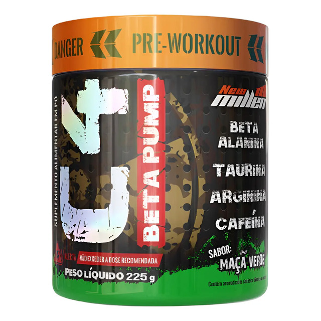 Suplemento Em Pó C4 Beta Pump 225g New Millen Sabor Maçã Verde