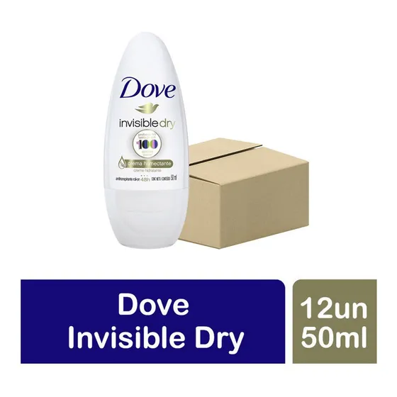 Pack Dove Invisible Dry Antitranspirante Roll On 12un X 50ml