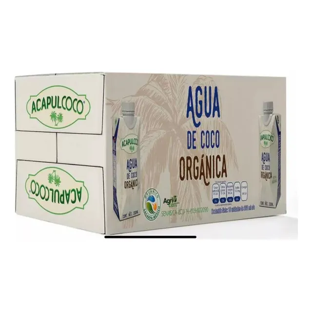Agua De Coco Orgánica 18 Pzs. De 330 Ml.