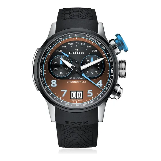 Reloj Edox Para Hombre 38003 Tinbu Brnbu Negro