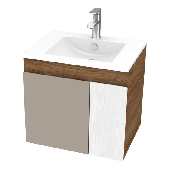 Mueble De Baño Kyle Con Lavamanos Café Oscuro 60x46x55cm