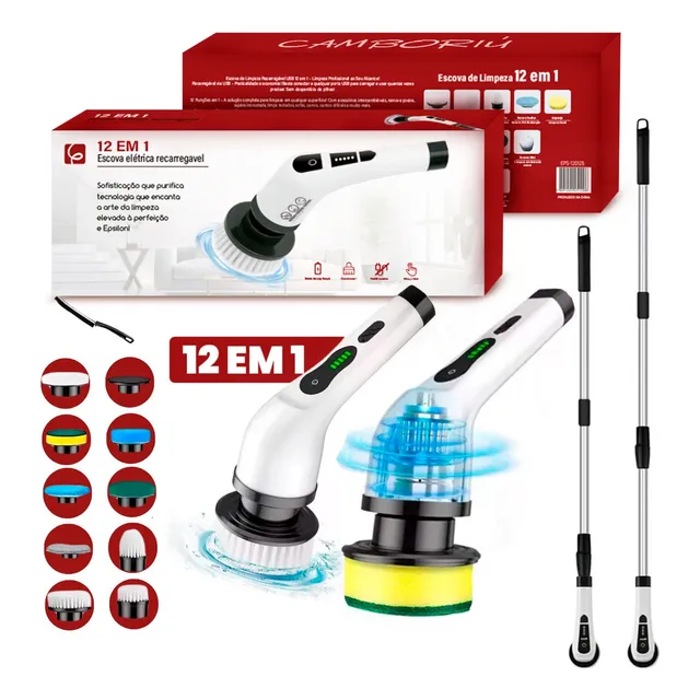 Escova De Limpeza Elétrica 12 Em 1 Eps-432 - Branco