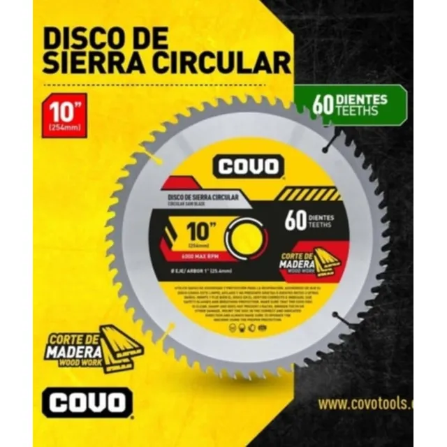 Disco Para Sierra Circular 10 Pulgadas 40 Dientes Covo