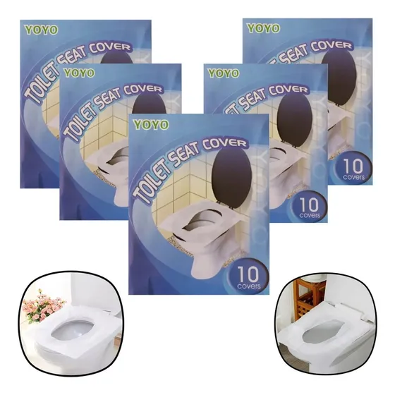 Pack X 5 Cubreasiento De Inodoros Descartable Color Blanco Liso