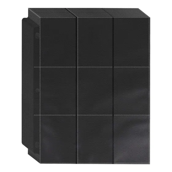 Hoja 18 Bolsillos Negra Carpeta Pokemon Yugioh Panini  X 50