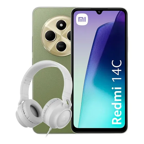 Combo Redmi 14c 4+256gb Sage Green + Auricular Dekkin Blanco