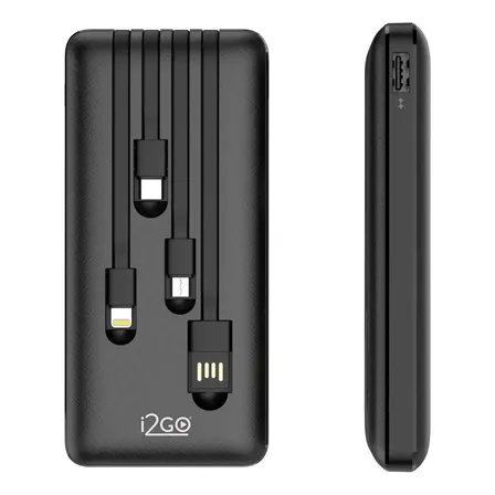 Power Bank I2go 10000mah 4 Em 1 Cabos Acoplados - I2go Plus