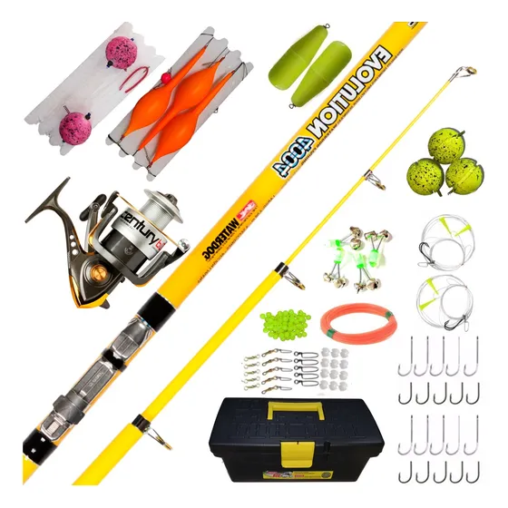 Combo De Pesca Caña 4 Metros Pejerrey + Reel 2 Rule + Caja